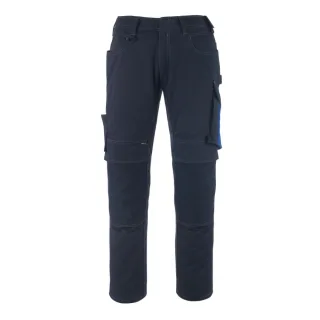 MASCOT Erlangen Hose mit Knietaschen UNIQUE Schwarzblau / Kornblau 52 - 12179-203-01011-82C52