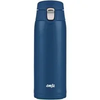 Emsa Thermobecher Travel Mug, Edelstahl, Kunststoff, 0,4L, leicht, Edelstahl, Klappverschluss, 100% dicht, 8h heiß/16h kalt