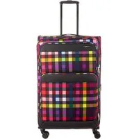 Franky Weichgepäck-Trolley Koffer Gr. L Reisegepäck T27-F Spinner 75er, 4 Doppellenkrollen Rollen, Dehnfalte TSA Schloss