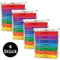 IEA Medical Pillendose Medikamentenbox 4er Set 7 Tage – 4 Fächer pro Tag (4 St), 4er Set für 28 Tage Planung oder getrennte Nutzung