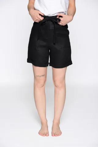 IN LINEA - Shorts, Gürtel 901 black - Gr. - 46