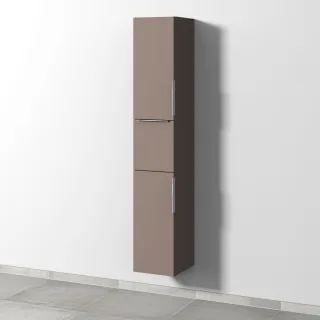 Sanipa 3way Hochschrank mit 2 Türen und 1 Auszug, Taupe-Matt UP1001T