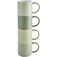 Next Becher Strukturierte Stapelbecher, 4er-Set, 1-tlg., Steingut