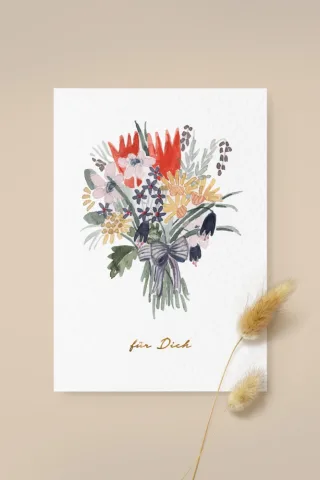 Leevje Postkarte Blumenstrauß "Für dich"