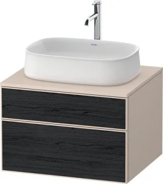 Duravit Zencha Konsolenwaschtischunterbau wandhängend Eiche Schwarz & Taupe Matt & Supermatt 650x550 ZE4820016830000