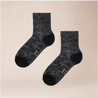 KUNERT Basicsocken Allover Love (1-Paar) Socken mit Blumenmuster aus Glanzgarn