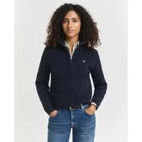 Gant Strickpullover STRETCH COTTON CABLE HALF-ZIP Mit Rundhalsausschnitt