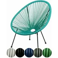 sunnypillow Gartenstuhl Acapulco, gemütlicher Loungesessel für Terrasse, Garten, Türkis
