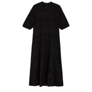Ted Baker Nikaia Oversized Broderie Schwarzes Midikleid