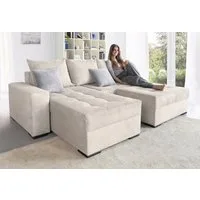 COLLECTION AB Ecksofa Josy L-Form, B: 214 cm in Cord, Cord-Mix, Bettfunktion, Bettkasten & 2 Zierkissen, Federkern