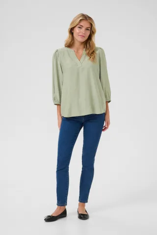 Langarm-Bluse Regular fit Desert Sage CC light green
