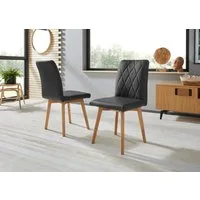 OTTO home Esszimmerstuhl Brest (Set, 2 St), Gestell aus Eiche Massivholz geölt