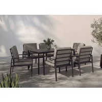 KONIFERA Garten-Essgruppe »New Jersey«, (Set, 19-tlg., 6 Sessel, Tisch 80x160x71 cm, inkl. Auflagen), Aluminium/Polyrattan