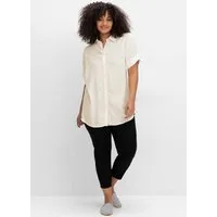 Sheego Klassische Bluse Hemdbluse Kurzarm