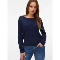 Vero Moda Rundhalspullover VMCARE STRUCTURE LS O-NECK BLOU NOOS mit Strukturmuster