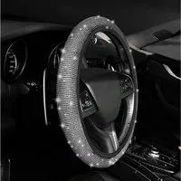 LuxusKollektion Lenkradbezug Lenkradbezug Universal Auto Glitzer Rhinestones Deko Frauen Silber