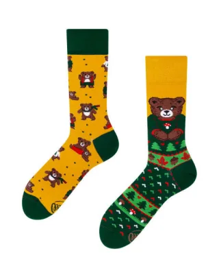 many mornings - Socken - Teddy grün/gelb - Gr. - 38