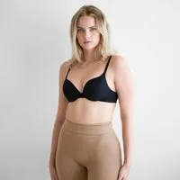 cfab (creamy fabrics) Push-up-BH Vorgeformter Push-up-Bügel-BH-Schwarz-80B (1-tlg)