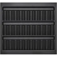SO-TECH® Schubkasteneinsatz Orga-Box I für Optifit / blum Tandembox im 60er Schrank, Gewürzdoseneinsatz 513 x 473 x 28 lavagrau Perlstruktur