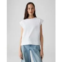 OPUS Kurzarmshirt SALLSO Regular mit dekorativer Lochspitze