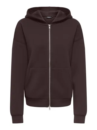 ONLY - ONLNAOMI L/S TWO-WAY ZIP HOODIE SWT NOOS Coffee Bean - Gr. - M