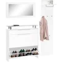 borchardt Möbel Garderoben-Set Oliva, (3-tlg), mit hängendem Schuhschrank, Paneel und Spiegel