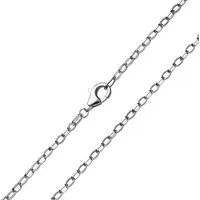 Materia Gliederkette Damen Erbskette Silber oval 2mm K68, 925 Sterling Silber, rhodiniert