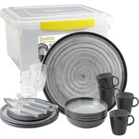 Sundream Geschirr-Set SUNDREAM Zodiac Camping Melamin Geschirr (12, 16, 36-Teile), Leicht (36-tlg)