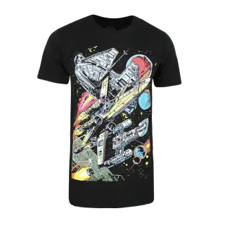Star Wars - T-shirt FALCON BATTLE - Homme (Noir)