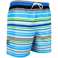 GUGGEN Mountain Badehose Badeshorts Badehose Herren Schnelltrocknend mit Kordelzug 2347 Schnelltrocknende Badeshorts mit Kordelzug gestreiftes blaues Muster