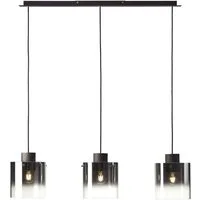 Brilliant Pendelleuchte Beth, ohne Leuchtmittel, Hängelampe 3flg Kaffee / Rauchglas, Glasleuch