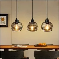 Nettlife Pendelleuchte Schwarz Esstisch Vintage Metall E27 Hängelampe Retro Hängeleuchte, LED wechselbar, für Esstisch Küche Esszimmer Wohnzimmer Arbeitszimmer Büro