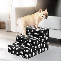 Youyijia Treppenstufe Hundetreppe 3 Stufen Haustiertreppe für Bett 45 x 35 x 30 cm