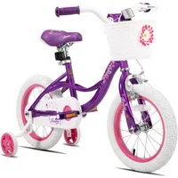 JOYSTAR Kinderfahrrad Mädchen Kinder Fahrrad für Kleinkinder und Kinder Alter 2-8 Jahre alt, mit Stützräder, Handbremse und Korb, Geschenke für Prinzessinnen