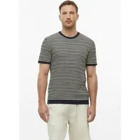 s.Oliver Kurzarmpullover Strickpullover Gestreiftes Strick-T-Shirt aus Baumwolle