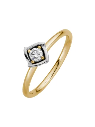 Lyomi Ring 585/- GG/WG 1 synth. Diam. 0,15ct.