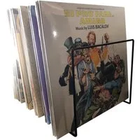 7even Schallplatten Ständer schwarz / Vinyl Records LP Tisch-Rack Plattenspieler