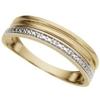 Firetti Diamantring Schmuck Geschenk Gold 333 Bicolor in mehrreihiger Stäbchen-Optik, mit Brillanten