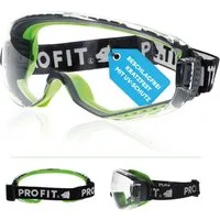 PRO FIT Arbeitsschutzbrille T-Spex, klare Vollsichtbrille, Beschlagfreie Panoramaschutzbrille, (1, Stück), für Brillenträger, mit UV-Schutz & Ventilation