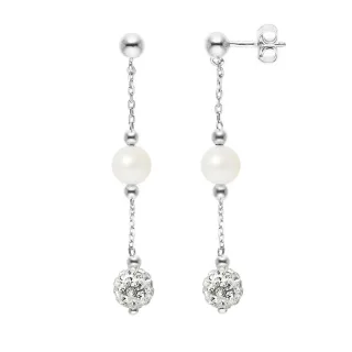 DIADEMA - Ohrringe - Kristall Weiß & Perlen - Kollektion Kristall Perle