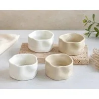 EmirtexHome Dipschale Nordic Beige 6er Dip- Schälchen Set-glänzend, Porzellan