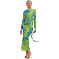 LIPSY Maxikleid Lipsy Maxikleid mit langen Ärmeln, Knoten & Mesh (1-tlg)