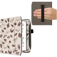 kwmobile E-Reader-Hülle Schutzhülle für Pocketbook Era / Era Color / Era Lite, Vorderfach Handschlaufe - Bücher und Seiten Design