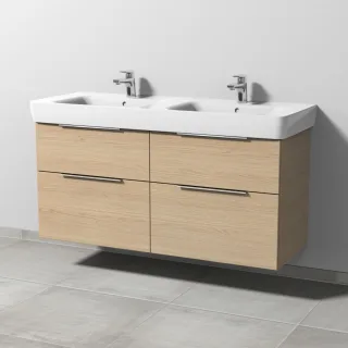 Sanipa 3way Waschtischunterbau zu Geberit Renova Plan Waschtisch mit 4 Auszügen, Eiche-Nordic UM88248