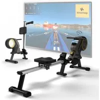 SportPlus Rudergerät SP-MR-1300-B-iE, Rudergerät, Magnetbremssystem, 16 Widerstandsstufen, klappbar
