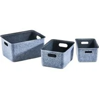 Kobolo Aufbewahrungskorb Filzkorb außen grau innen schwarz im 3er Set 37 cm