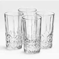 van Well Longdrinkglas Longdrinkgläser 260 ml Marc, 4 Stück, 4-tlg., Glas, Kristalloptik, spülmaschinengeeignet