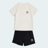adidas Originals Shorty REGULAR WIDE RIB SET MIT SHORTS UND T-SHIRT (1 tlg)