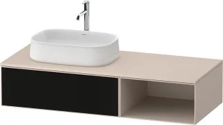Duravit Zencha Konsolenwaschtischunterbau wandhängend Schwarz Linienstruktur & Taupe n/a & Supermatt ZE4818063830000