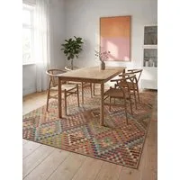 benuta Teppich Casa, rechteckig, Höhe: 11 mm, Teppich Wohnzimmer, Esszimmer, Schlafzimmer, Flur, Farbenfroh, Retro